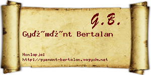 Gyémánt Bertalan névjegykártya