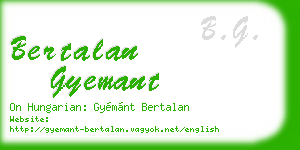 bertalan gyemant business card