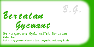 bertalan gyemant business card